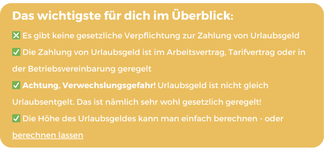 Wie berechne ich das Urlaubsgeld?